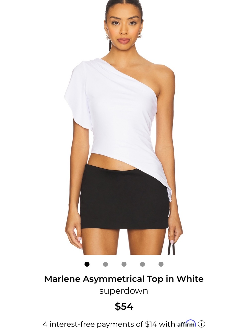 superdown Black Mini Asymmetrical Skirt